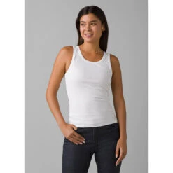 Prana Women's Foundation Rib Tank -WildGrace Women’s Sales 1971001 WHITE 1