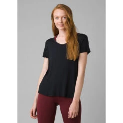 Prana Women's Foundation Short Sleeve Vneck 8 Prana Women's Foundation Short Sleeve Vneck -WildGrace Women’s Sales 1971451 BLACK
