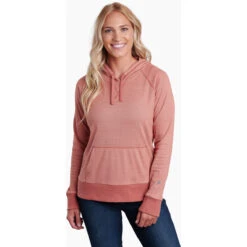 KUHL Women's Stria Pullover Hoody 7 KUHL Women's Stria Pullover Hoody -WildGrace Women’s Sales 4096 Stria Hoody Clay Front
