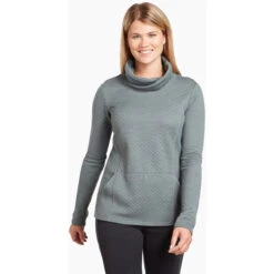 KUHL Women's Athena Pullover -WildGrace Women’s Sales 4214 ws athena pullover pewter green front pdp photo