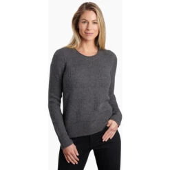 KUHL Women's Faye Sweater -WildGrace Women’s Sales 4422 Faye Sweater Pavement Front ae2a9e54 deab 4d48 b29a 489a3cda923e