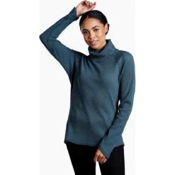 KUHL Women's Petra Turtleneck 13 KUHL Women's Petra Turtleneck -WildGrace Women’s Sales 8066 Petra Turtleneck Veridian Front