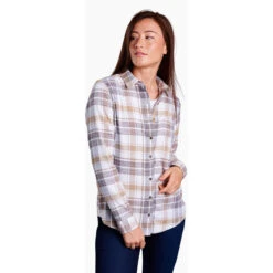 KUHL Women's Kamila Flannel -WildGrace Women’s Sales 8377 Kamila Flannel Ganache Front