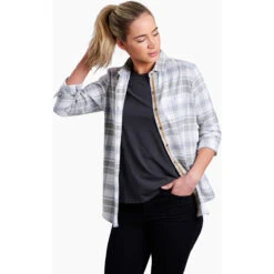 KUHL Women's Kamila Flannel -WildGrace Women’s Sales 8377 Kamila Flannel Sage Front 1