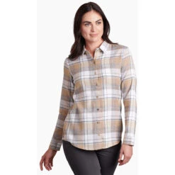KUHL Women's Kamila Flannel -WildGrace Women’s Sales 8377 kamila flannel sand dune front pdp photo