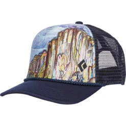 Black Diamond Flat Bill Trucker Hat -WildGrace Women’s Sales AQ3P 2001 FLAT BILL TRUCKER HAT EL CAP 01
