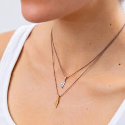 Tiny Charm Necklace - 16" -WildGrace Women’s Sales Bronwen TCFeather GoldSilver