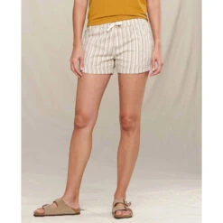 Women's Taj Hemp Short -WildGrace Women’s Sales T1312008 EGRET THIN STRIPE 1