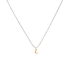 Tiny Charm Necklace - 16" -WildGrace Women’s Sales TinyCharmCrescentMoonGold 2006 TA G 16