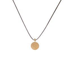Tiny Charm Necklace - 16" -WildGrace Women’s Sales TinyCharmNecklacePalmLeafGold 2053 TA G 16