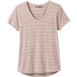 Prana Women's Foundation Short Sleeve Vneck 7 Prana Women's Foundation Short Sleeve Vneck -WildGrace Women’s Sales W11170142 SPARROWHEATHERSTRIPE ALT 9