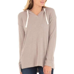 Women's Bamboo Waffle Hoody -WildGrace Women’s Sales W Waffle Hoody Dune 1