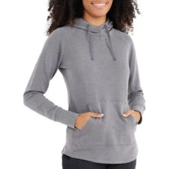 Women's Bamboo Fleece Pullover Hoody -WildGrace Women’s Sales fleece pullover hoody heather navy women top 1