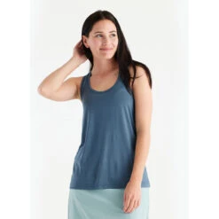 Women's Bamboo Motion Racerback Tank -WildGrace Women’s Sales motion racerback slate blue women 1